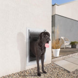 Large Baboni Dog and Cat Door for Walls, Steel Frame with Telescoping Tunnel, Aluminum Lock and Double Flap for Pets Up to 100 Lb