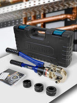 AMZCNC Hydraulic Copper Pipe Crimping Tool with 1/2, 3/4 and 1 Jaws, Tube Fittings ProPress Pressing Pliers