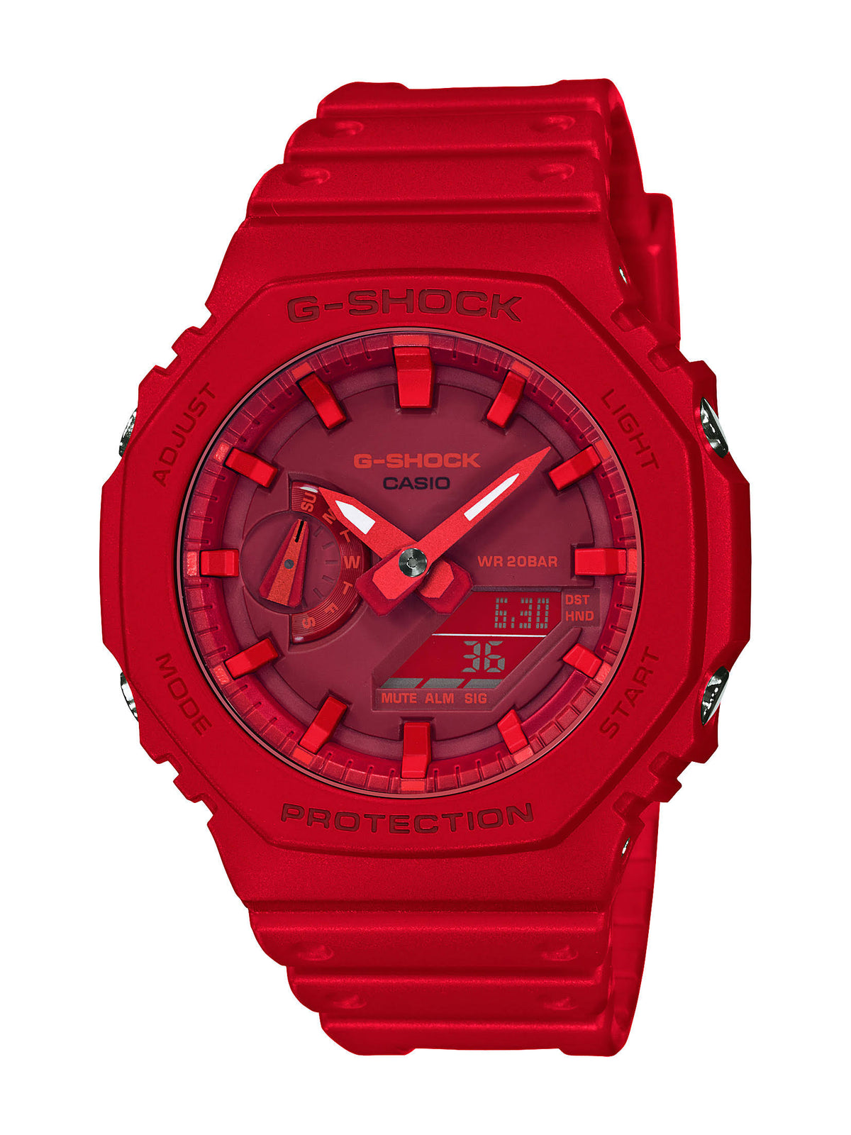 G-Shock GA2100-4A Analog-Digital Watch, Red