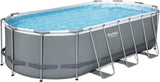 Bestway Power Steel 56655E Above-Ground Swimming Pool Set, 16ft x 10ft x 42in Oval Frame with 1000 GPH Filter Pump, Ladder, and Cover