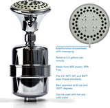 ProOne ProMax Chrome Shower Head with 5-Function Massage Settings, High-Pressure Filtration for Removing Chlorine, Lead, and More