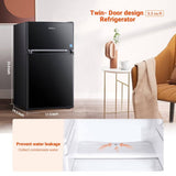 Tacklife 3.1 Cu. Ft. Mini Fridge with Freezer, Two-Door Compact Refrigerator featuring Low-Noise, Energy-Saving Operation and Interior LED