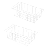 3-Piece Pearl White Freezer Basket Set with Handles, Wire Storage Organizers for Chest and Upright Freezers, Refrigerator Divider Containers