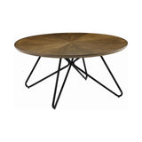 Churchill Round Coffee Table in Dark Brown and Black