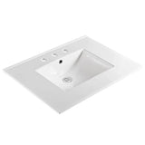 Empire Industries Ceramic Vanity Top in White with Single Hole, 31×22 W x 22×22 L