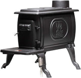 US Stove US1269E Cast Iron Log Wood Stove for 900 Sq. Ft. Spaces, Black