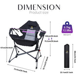 Nice C 1-Pack Hammock Camping Rocker Chair with High Back, Stand, Cup Holder, and Side Pocket, Heavy Duty Swinging Outdoor Seat
