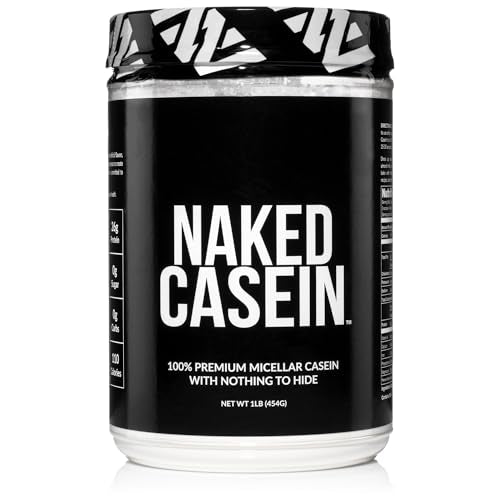 NAKED nutrition Naked Casein Vanilla Micellar Casein Protein, 5 Pound Bulk with 61 Servings, GMO-Free, Gluten-Free, Soy-Free, and Preservative-Free Formula