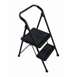 Werner Foldable Steel Step Stool with 2 Steps, 250 lbs. Capacity, Black