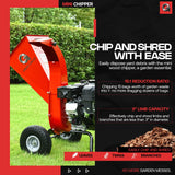 GreatCircleUSA 7 HP Gas-Powered Mini Wood Chipper, Shredder and Mulcher with 3-Inch Maximum Wood Capacity, EPA/CARB Certified for Fire Prevention and Building Firebreaks