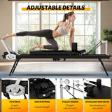 Portable Foldable Pilates Reformer for Home Gyms with Adjustable Resistance, Springs and Cords, Lightweight Compact Design and 400 LBS Maximum Load