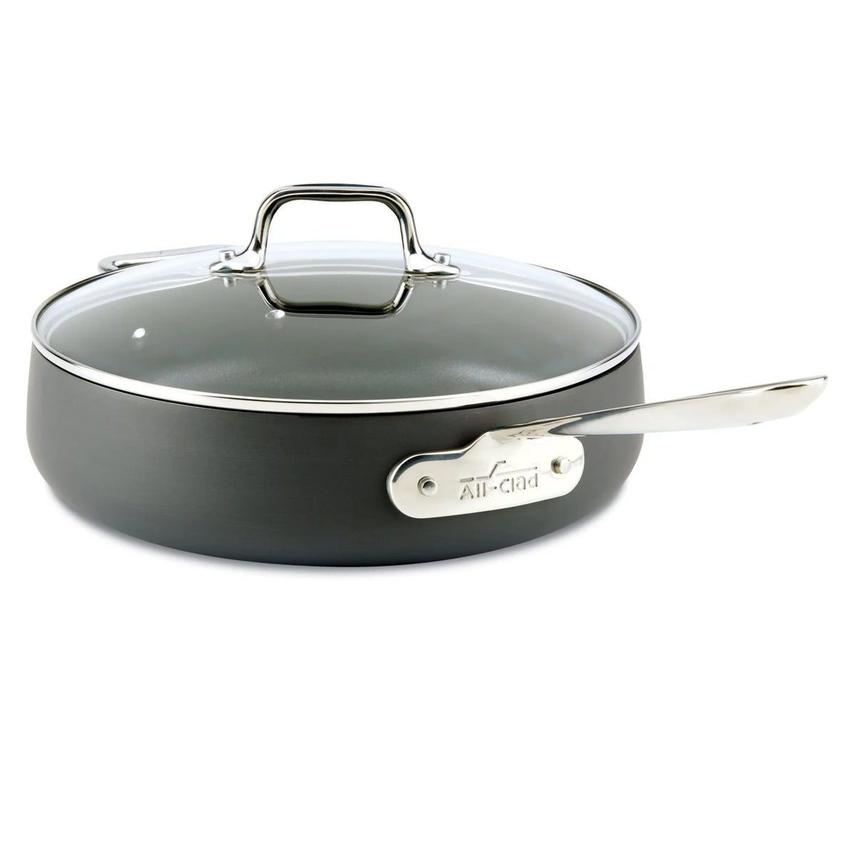 All-Clad HA1 4-Quart Saute Pan, Hard Anodized Nonstick Cookware, Dishwasher Safe, PFOA Free, Black, E7853364