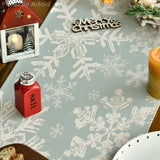 Navy Blue Christmas Table Runner with Snowflake Design by Artoid Mode, 13 x 72 Inches, Winter Holiday Dining and Kitchen Decor