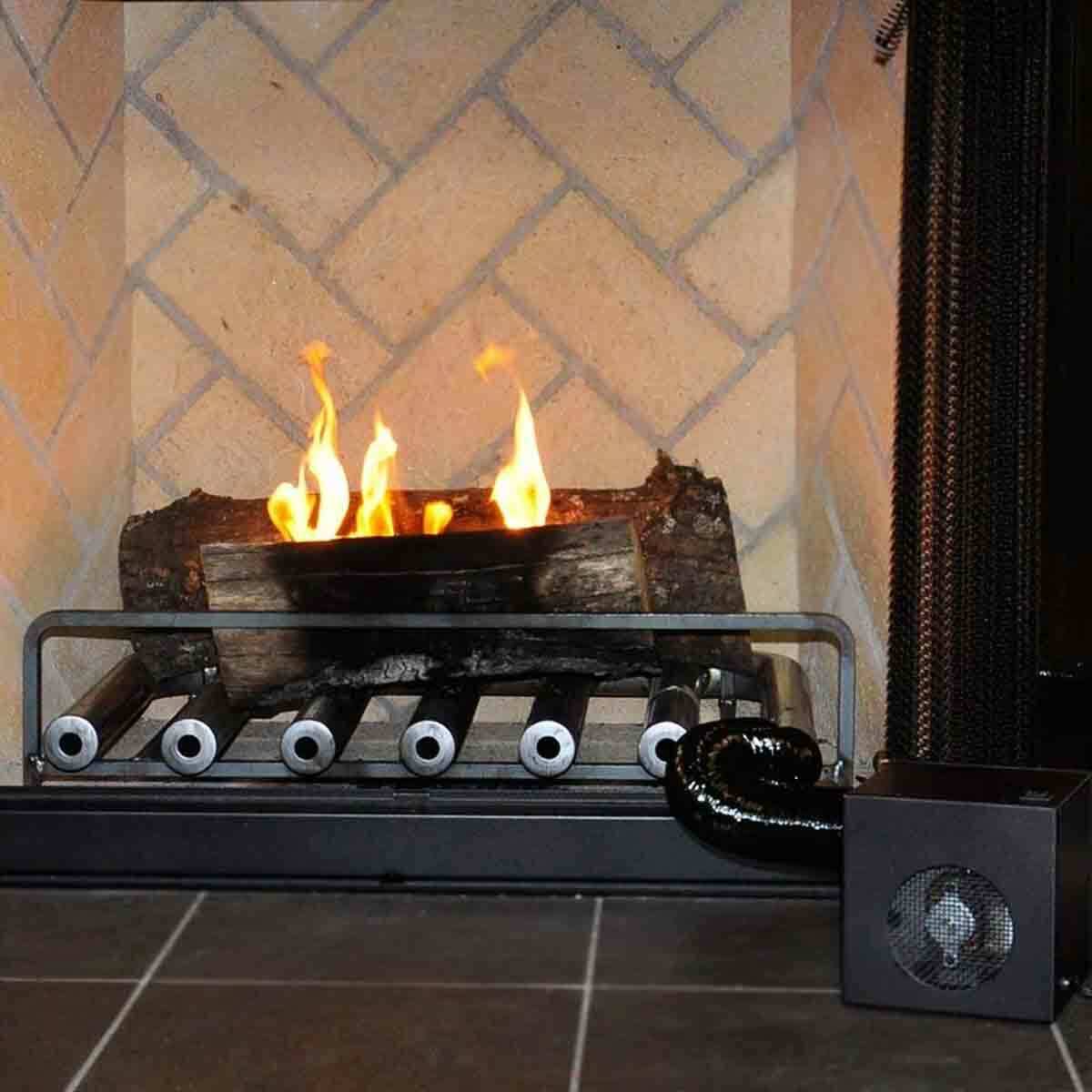 Spitfire Fireplace Heater with 6 Tubes and Integrated Blower