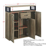 DN01027 Server and Sideboard in Rustic Oak Finish for Dining and Living Spaces