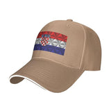 Croatia Flag Baseball Cap with Polygon Effect, Adjustable Unisex Trucker Hat for Women & Men