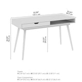 Bush Furniture Nora 54W Writing Desk, Dark Walnut Computer Table for Home Office, Workspace or Entryway