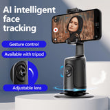 X XBEN Smart Face-Tracking Phone Tripod with 360° Rotation, Auto Body and Face Tracking Mount for Live Streaming, Vlogging and Video Shooting, White