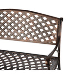 Patio Sense Antique Bronze Cast Aluminum Bench for Outdoor Patios