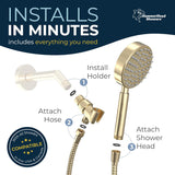 HammerHead Showers Oil Rubbed Bronze Handheld Shower Head with 6ft Hose, Brass Holder, Adjustable Bracket, Detachable Wand, and 1.75 GPM Low-Flow Water Saving Design