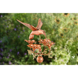 Good Directions Hummingbird Weathervane with Flowers, Finished in Polished Copper