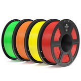 ELEGOO 4KG PLA Filament Bundle with 4pcs 1kg Spools, 1.75mm 3D Printer Filament with +/- 0.02mm Dimensional Accuracy for Most FDM Printers, Black White Dark Blue True Red