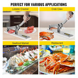 VEVOR Seafood Cracker Tool Set with 2 Stone Crab Crackers and 2 Seafood Picks, Aluminum and Stainless Steel Shellfish Shuckers for Lobster and Crab Legs