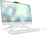 HP 22 All-in-One Desktop in Snow White, Featuring AMD Athlon Silver 3050U, Radeon Graphics, 4 GB RAM, 256 GB SSD, and Windows 11 Home (22-dd0210)