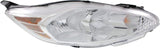 Evan-Fischer Clear-Lens Halogen Headlight Set for 2011-2013 Ford Fiesta, CAPA Driver and Passenger Side Pair with Bulbs