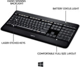 Logitech K800 Wireless Illuminated Keyboard with Backlighting, Fast Charging and Dropout-Free 2.4GHz Connection