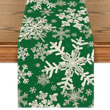 Navy Blue Christmas Table Runner with Snowflake Design by Artoid Mode, 13 x 72 Inches, Winter Holiday Dining and Kitchen Decor