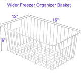 3-Piece Pearl White Freezer Basket Set with Handles, Wire Storage Organizers for Chest and Upright Freezers, Refrigerator Divider Containers