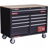 Husky 9-Drawer Mobile Workbench with 46 in. W x 24 in. D Gloss Black Deep Tool Chest