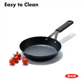 OXO Obsidian 12-Inch Carbon Steel Wok Pan, Pre-Seasoned with Removable Silicone Handle Holder, Induction and Oven Safe, Black