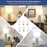 Brightever Farmhouse Table Lamps Set of 2 with Touch Controls, 3-Way Dimming, Dual USB Charging Ports and 2 Included A19 LED Bulbs for Nightstands and End Tables