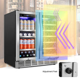 Tittla 30-Inch Dual-Zone Wine and Beverage Refrigerator for 33 Bottles and 80 Cans, Under-Counter or Freestanding Wine Cooler