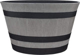 Southern Patio Resin Whiskey Barrel Planters, Birchwood Grey, Pack of 4, 15.5-Inch Decorative Outdoor Plant Containers