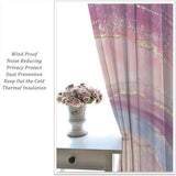 2-Panel Abstract Golden Blue Marble Curtains, 27.5x63in Vintage Art Window Treatment for Living Room or Kitchen