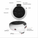 JahyShow 900W Plug-In Electric Heater Fan with Remote Timer and Digital Thermostat for Wall Sockets