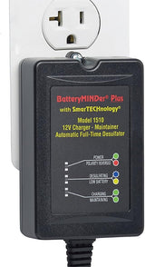 BatteryMINDer 1510 Battery Charger, Maintainer and Desulfator, 12 Volt 1.5 Amp, Designed for Cars, Trucks, Motorcycles, ATVs, Boats and RVs