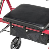 Red Drive Medical Aluminum Rollator with Adjustable Height and 6-Inch Casters