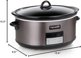Crock-Pot 8-Quart Programmable Slow Cooker with Auto Warm Setting and Black Stainless Steel Finish
