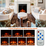 Tangkula 22.5-Inch Electric Fireplace Insert with Remote Control, Freestanding or Recessed Heater, Adjustable Heat, and 7 Log Hearth Flame Settings