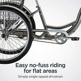 26-Inch Schwinn Meridian Adult Tricycle, Finished in Dark Silver