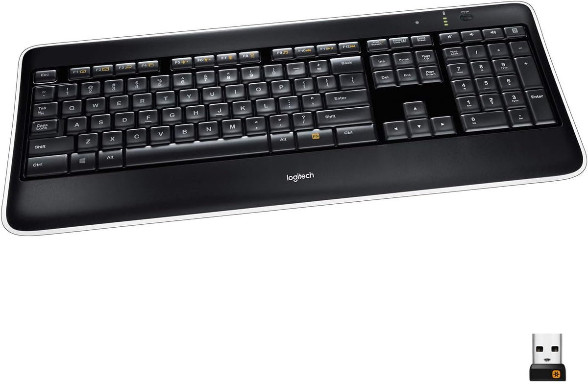 Logitech K800 Wireless Illuminated Keyboard with Backlighting, Fast Charging and Dropout-Free 2.4GHz Connection