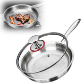 Titanium Hammered Pro Frying Pan with Lid, 11.81-Inch 100% Titanium Nonstick Cookware with Scratch-Resistant Finish for All Stovetops