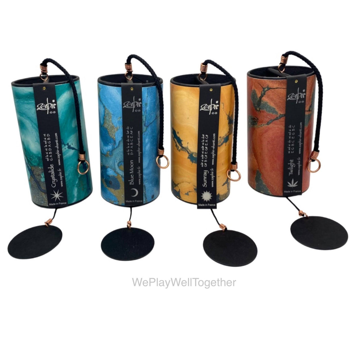 Zaphir Jeweled Colored Chime Set for All 4 Seasons: Spring, Summer, Autumn and Winter