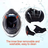 DOT-Approved Full-Face Motorcycle Helmet with Integrated Crash Protection, HD Visor, Ventilation System and Four-Season Design for Men and Women