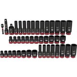 43-Piece Milwaukee Shockwave Impact Duty Socket Set with SAE and Metric 6-Point Sockets, 3/8-Inch Drive, Model 49-66-7009