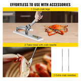 VEVOR Seafood Cracker Tool Set with 2 Stone Crab Crackers and 2 Seafood Picks, Aluminum and Stainless Steel Shellfish Shuckers for Lobster and Crab Legs